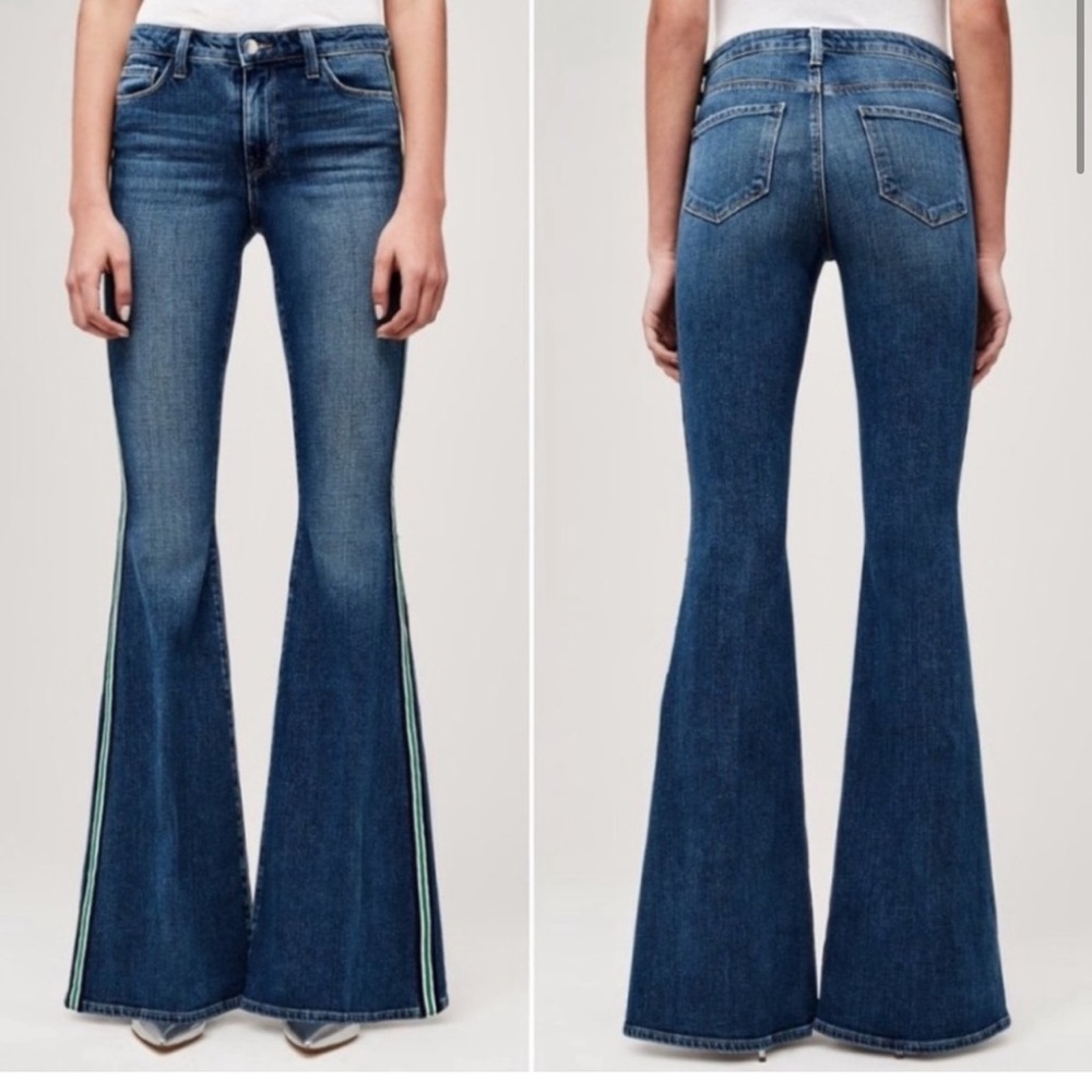 L’AGENCE Solana High-Rise Flare Side Stripe Jeans